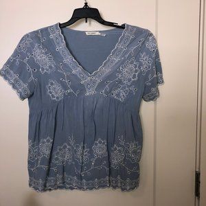 Blue and White designed blouse